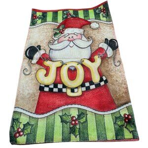 Christmas Santa Claus Printed Holiday Decorative Flag With "Joy" Design READ